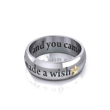 I made a wish and you came true Empower Word Silver and 14K Gold Accent Ring TRV3865 - Jewelry